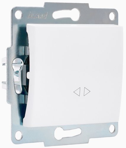 Переключатель без рамки Lezard Karina 1-кл. перекрестный белый  картинка